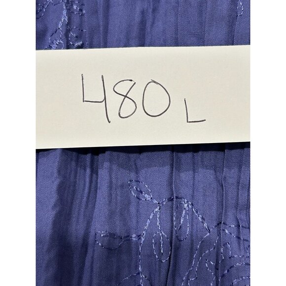 Croft & Barrow NWT Womens Purple Embroidered Button Front Crinkle Blouse Sz XL - Picture 10 of 10